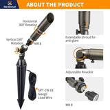 Gardenreet Brass Landscape Spotlights Low Voltage - Low Watt 12V Outdoor LED Uplight, MR8 Wired Spot Lights IP65 | Lumora