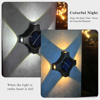 Solar Ground Lights Outdoor, IP65 Waterproof Landscape Lighting for Garden Patio Pathway Lawn Deck Cool White-Warm Light-RGB (White Light -4Pack)