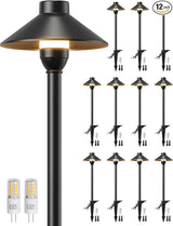 PARTPHONER Low Voltage Landscape Lighting 12-Pack, Aluminum 12V Pathway Lights with G4 Bulbs, Waterproof Stylish | Lumora