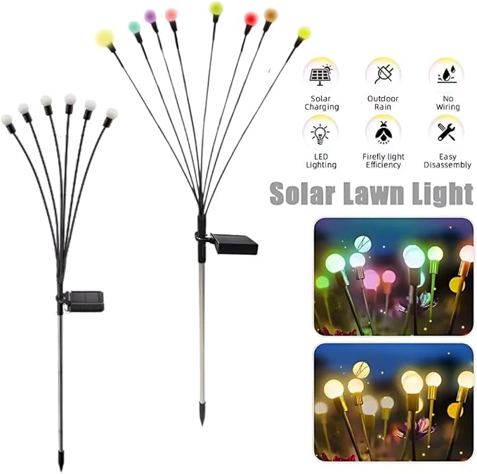 LED Solar Garden Lamp: Magical and Long-Lasting Outdoor Colors (6, Multicolor)