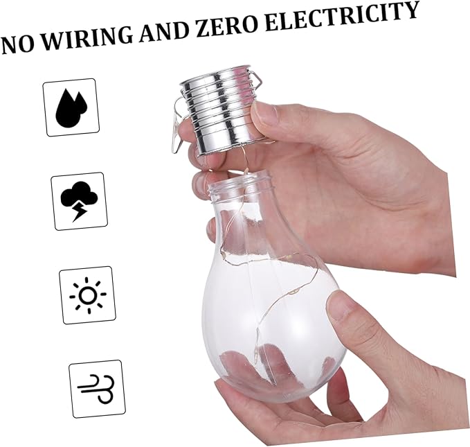 4pcs Solar Powered Led Bulbs Hanging Light for Outdoor Decor Warm Options for Gardens Patios and Camping