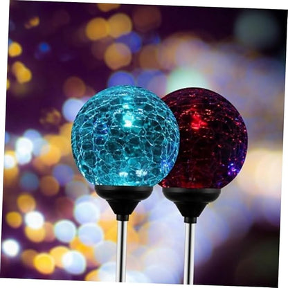 Solar Glass Ball Stake Light Color Changing Led Garden Light Outdoor Plug Lamp for Pathways Yards Patios and Events