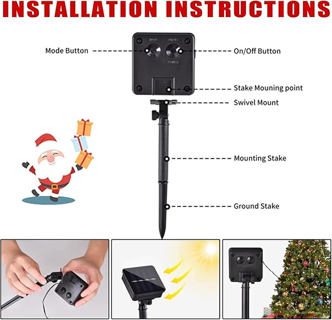 ILLUMINEW Christmas Solar Pathway Lights, Set of 5 Waterproof Landscape Christmas Lights, Stake Decorations, LED | Lumora