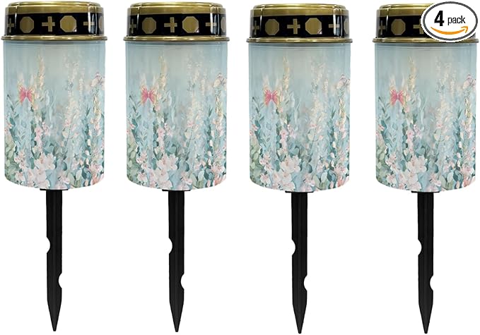 Flower Solar Flameless Lights Outdoor Solar Lights Waterproof Solar Powered Fairy Lights for Outside Landscape Lighting Pathway Lights Red Rose Lantern Solar Walkway Lights Outdoor