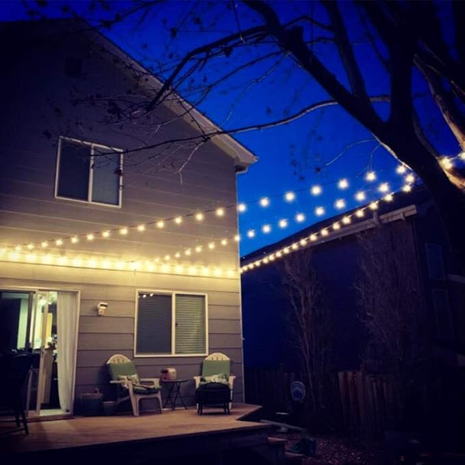 Outdoor Lights Hanging Kit,Globe String Light Suspension Kit,100FT Black Vinyl-Coated 304 Stainless Steel Guide | Lumora