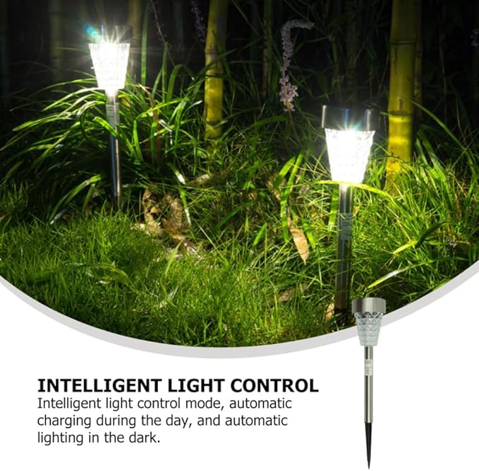 DOITOOL Solar Outdoor Lawn Lights Waterproof LED Solar Garden Path Lights with Stainless Steel Stakes for Yard and Patio Landscape Lighting