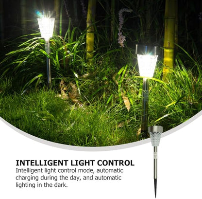 DOITOOL Solar Outdoor Lawn Lights Waterproof LED Solar Garden Path Lights with Stainless Steel Stakes for Yard and Patio Landscape Lighting