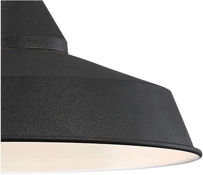 John Timberland Willard Rustic Industrial Farmhouse Outdoor Barn Light Fixture Textured Black LED Gooseneck 8 3/4" for Exterior Barn Deck House Porch Yard Patio Outside Garage Front Door Garden