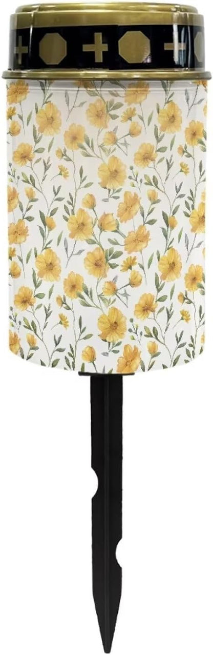 Yellow Flower Lights Outdoor Solar Powered Landscape Lights Solar Powered Outdoor Lighting Solar Power Solar Lights for Garden Yard Solar Lights for Outside Convenient