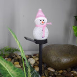 17.3in Snowman Solar Outdoor Lights Christmas Decoration， LED Solar Garden Lights, Multicolor Solar Stake Lights | Lumora