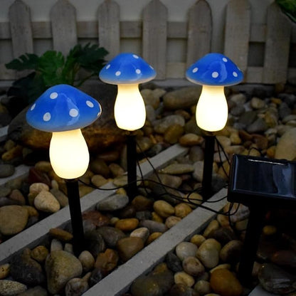 Generic Mushroom Solar Lights Outdoor, Waterproof Mushroom Landscape Lights 8 Lighting Modes Mushroom Garden Fairy Lights (Blue, 8 Pack)
