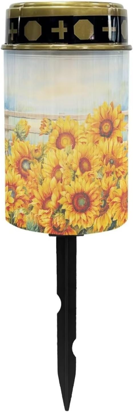 Sunflower Solar Garden Light Dustproof Waterproof Solar Light for Garden Yard Decorative Solar Light Landscape Path Light LED Solar Lights Outdoor Cemetery Decorations for Grave