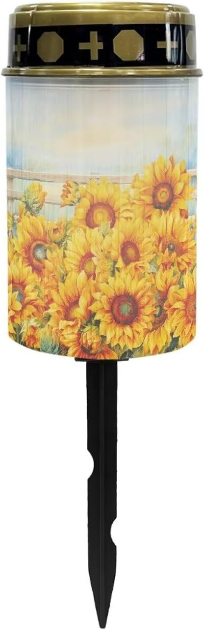 Sunflower Solar Garden Light Dustproof Waterproof Solar Light for Garden Yard Decorative Solar Light Landscape Path Light LED Solar Lights Outdoor Cemetery Decorations for Grave