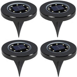 Ulalaza 4Pcs Solar Ground Lights 8 LED Waterproof Outdoor Garden Lights for Yard Driveway Lawn Pathway (White) | Lumora
