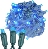 Novelty Lights 25ft 50 LED Blue Christmas Lights Outdoor/Indoor, 6" Spacing, Green Wire String Lights for Festive | Lumora
