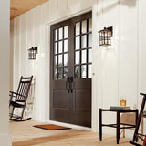 Kichler Beacon Square 12" 1-Light Outdoor Wall Light with Clear Hammered Glass in Textured Black, for Exterior | Lumora