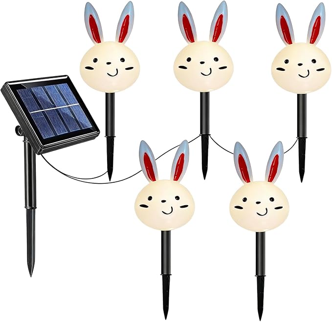 Easter Solar Pathway Lights Outdoor | Waterproof Rabbit Carrot Garden Lighting | Yard Solar Lights | for Garden Yard Patio Porch Lawn Walkway Courtyard Landscaping