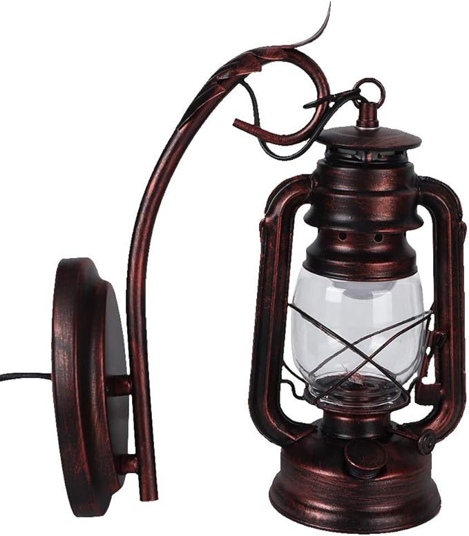 Vintage Wall Lantern Light Lamp Iron Glass High Brightness E27 15x27cm 3W Bulb Indoor Outdoor Corridor Living Room | Lumora