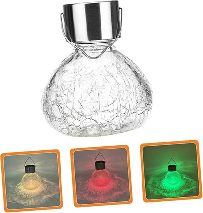 LIFKOME Solar Cracked Glass Lamp Solar Lights for Garden Patio and Decoration Elegant Outdoor Lighting for Romantic Atmosphere