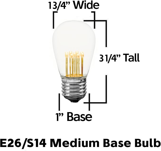 37.5 Foot S14 LED Edison Outdoor String Lights - Commercial Grade String Lights - Backyard Garden Gazebo – Cafe | Lumora