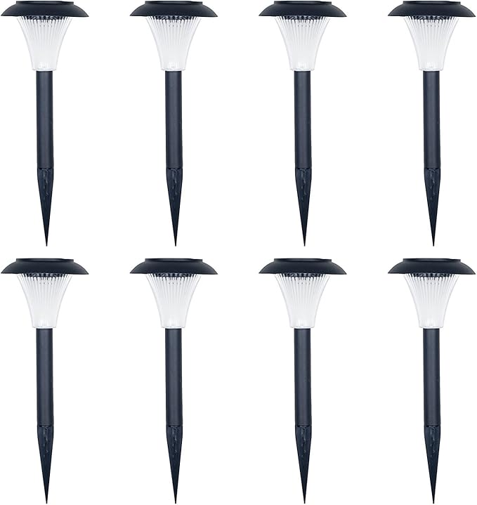 Solar Powered Outdoor Lights - LED Stake Spotlight Fixture, Set of 8 by Pure Garden