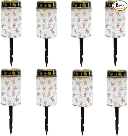 Watercolor Butterfly Solar Garden Lights Outdoor Solar Floral Lights LED Solar Lantern for Yard,Patio,Driveway,Home Solar Stake Lights Flameless Lights,Birthday Decoration