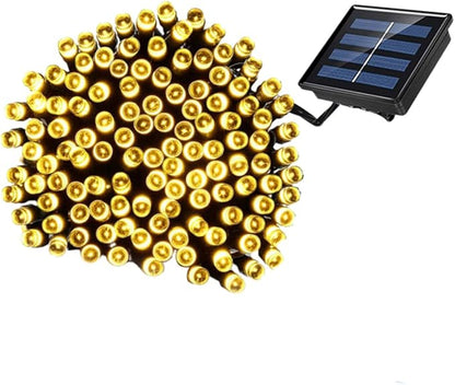 Solar LED String Lights Warm White Beads Outdoor Garden Patio Decorative Lamp for Tree Lawn Parties and Weddings Energy-Saving Solar Powered