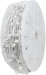 Novelty Lights 1,000 Feet C7/E12 Socketed Wire Spool, 24 Inch Spacing, White Wire 10 Amp SPT-2 Commercial Grade | Lumora