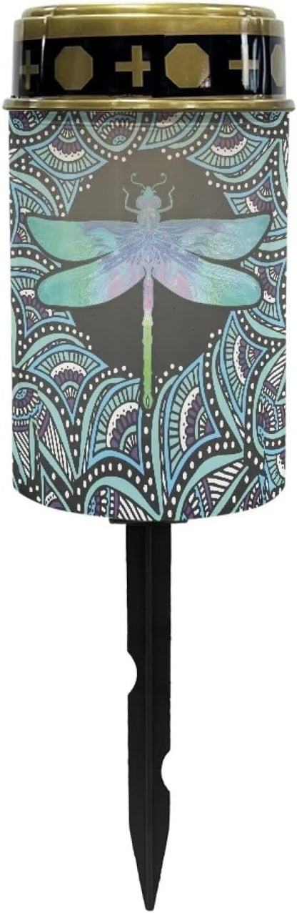 Dragonfly Solar Lights Outdoor Waterproof Solar Lights LED Grave Solar Light for Outdoor Cemetery Solar Stake Lights for Pathway Garden Yard