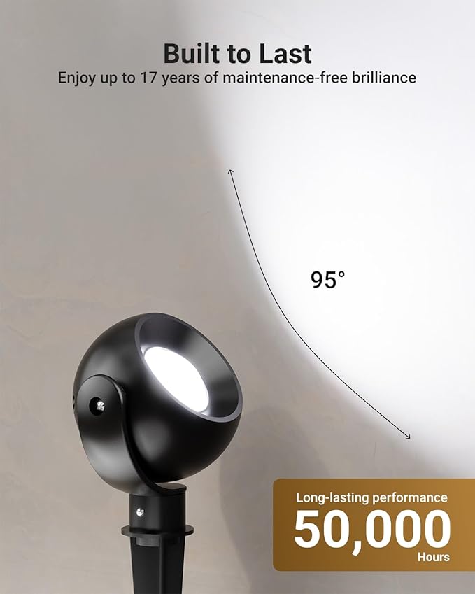 Sunco LED Low Voltage Spotlight Revolver, Sphere Shaped Garden Landscape Lights Outdoor [Luces para Jardin], 4W | Lumora