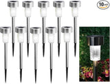 10PCS White LED Outdoor Steel Garden Solar Powered Landscape Light Lamp Yar Pathway Stake Lights | Lumora