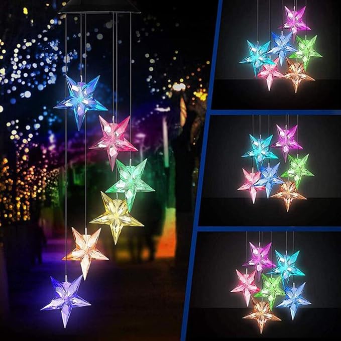 EpicGadget Large Star Solar Light - Color Changing Waterproof Outdoor Garden Decorative Lights for Walkway Pathway Backyard Christmas Decoration Parties