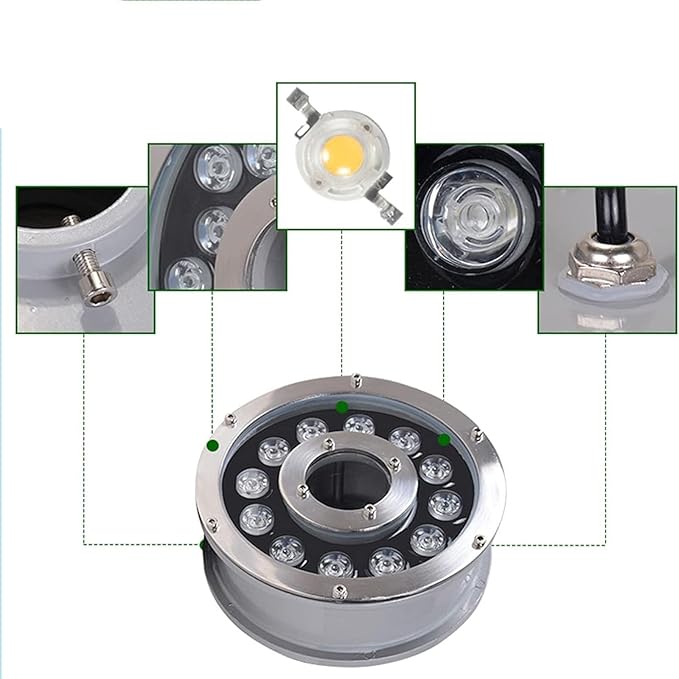 LED Ring Fountain Light - RGB Underwater Light, 12/24V Submersible Underwater Landscape - Outdoor Path Light | Lumora