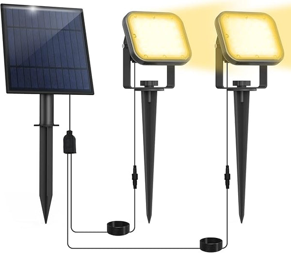 Solar Spot Lights Outdoor, 20 LED IP65 Waterproof Landscape Lighting, Dusk-to-Dawn 3000K Warm White Solar Outdoor | Lumora