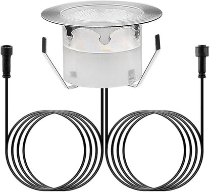 Low Voltage LED Deck Lighting Kit Stainless Steel 1W Waterproof Outdoor Yard Garden Decoration Lamps Landscape Pathway Patio Step Stairs LED In-ground Lights(Blue/6pack)