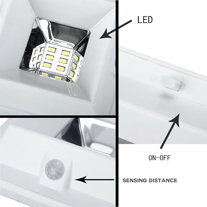 Solar Gutter Lights Motion Sensor Outdoor Security Light (2 Pack), LED (6-Diode) Waterproof Durable Fence Gutter Driveway Garden Patio Path Decking Light Made for Quality Outdoor Life