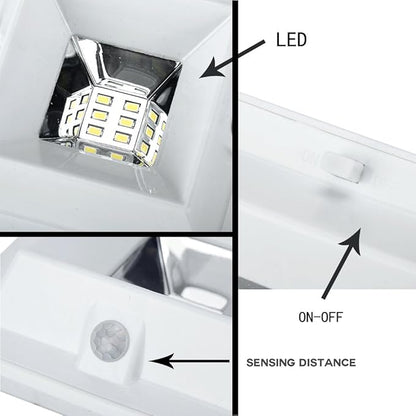 Solar Gutter Lights Motion Sensor Outdoor Security Light (2 Pack), LED (6-Diode) Waterproof Durable Fence Gutter Driveway Garden Patio Path Decking Light Made for Quality Outdoor Life