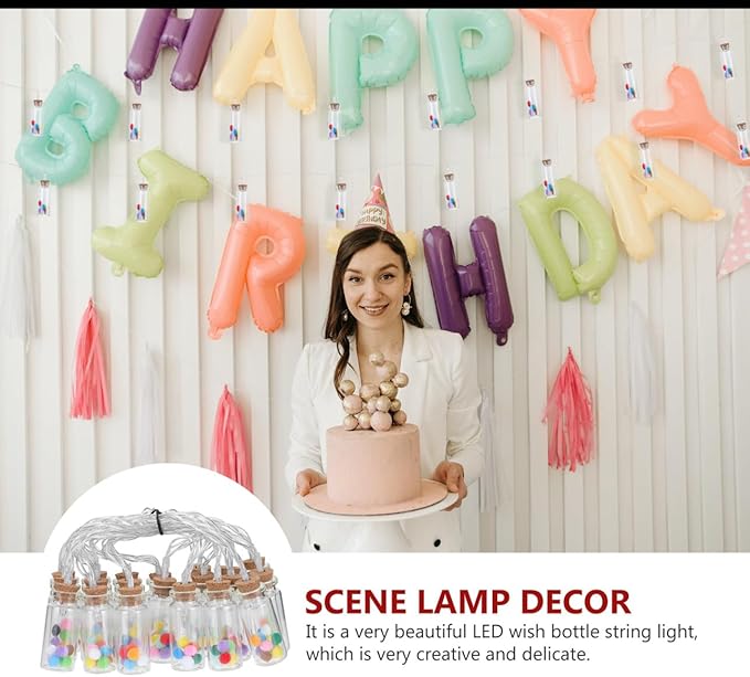 PRETYZOOM 1pc Led Wish Bottle String Light Creative Lamp Decor Indoor Fairy Light for Parties and Home Adornment Unique Scene Decoration