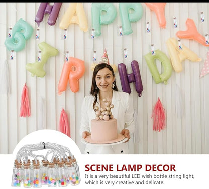 PRETYZOOM 1pc Led Wish Bottle String Light Creative Lamp Decor Indoor Fairy Light for Parties and Home Adornment Unique Scene Decoration