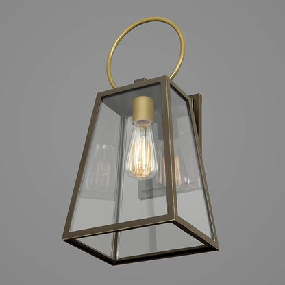 Progress Lighting Barnett Collection 1-Light Clear Glass Farmhouse Outdoor Medium Wall Lantern Light Antique Bronze