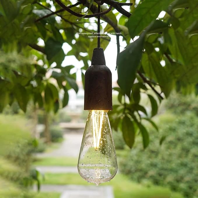 LED Pull Cord Light Bulb Portable Hanging Lantern Battery Operated for Indoor Outdoor Camping Room Decoration Party Wedding BBQ's Garden Decorative