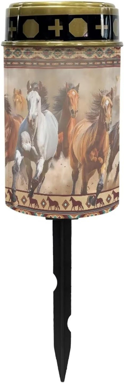 Horses Grave Decorations for Cemetery Outdoor Solar Lights for Yard Gravesite Decorations Cemetery Friend