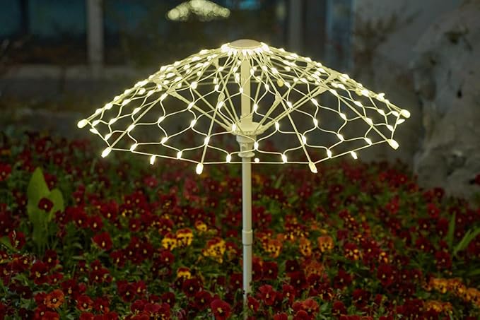 Outdoor Solar Lights, 2 Pack Waterproof LED Garden Lights Solar Powered, Landscape Light Garden Decor, Colorful Outside Decorations for Lawn, Backyard, Patio (Warm Light)