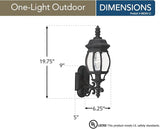 Sea Gull Lighting 88200-12 Wynfield One-Light Outdoor Wall Lantern with Clear Beveled Glass Panels, Black Finish | Lumora