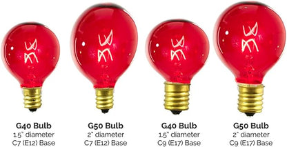 EST. LEE DISPLAY L D 1902 Incandescent Multicolor Red, White, Blue G50 Globe Light Bulbs Transparent Steady E17 Box of 25