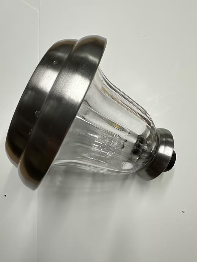 DERAYSION Replacement Solar Path Light Cap for Solar Pathway Lights, Clear Ribbed Glass with Brushed Metal Lid and Solar Panel, 1 Pack