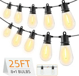 25FT Outdoor String Lights IP65 Waterproof Patio Lights with 8 + 1 Shatterproof LED Bulbs Commercial Grade LED | Lumora