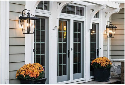 Hinkley Alford Place 2568MB-LL Extra Large Outdoor LED Wall Mount Lantern - Die Cast Aluminum Frame, Sealed Clear Glass, Dimmable - Museum Black