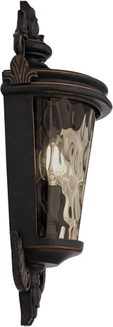 John Timberland Casa Marseille Vintage Outdoor Wall Light Fixture Veranda Bronze 17" Champagne Hammered Glass for | Lumora