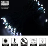 UL Listed 50 Count 5MM Wide Angle White Led Christmas Lights,Outdoor Mini Led String Light Set for Garden Patio | Lumora